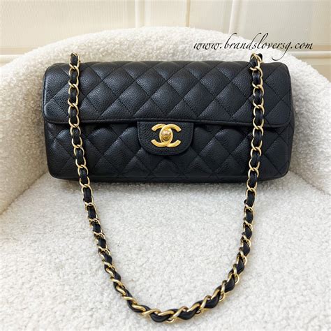 chanel east west flap bag caviar|Chanel Black Quilted Caviar East West Classic Flap Bag Silver .